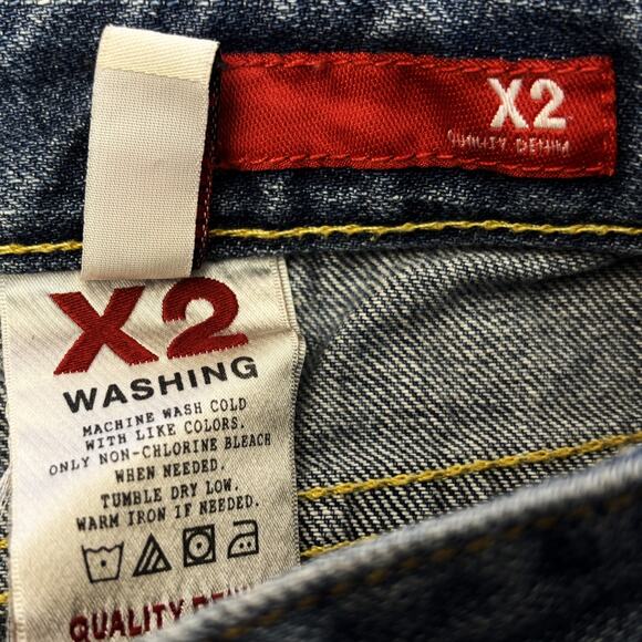 X2 Jeans Womens 6 Lowrise Bootcut Blue Quality Denim Slim W10 Short Y2K Pants - Picture 6 of 10
